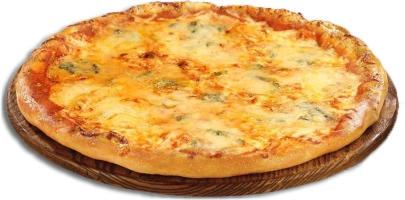 Tomatensaus, kaas, mozzerella kaas, gorgozola en fetakaas.